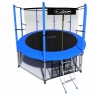 Батут с защитной сетью i-JUMP 8ft (2,44м) BLUE с нижней сетью и лестницей