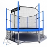 Батут с защитной сетью i-JUMP 8ft (2,44м) BLUE с нижней сетью и лестницей