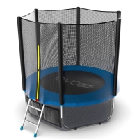 Батут с защитной сетью EVO JUMP External 6ft (Blue) с лестницей + нижняя сеть
