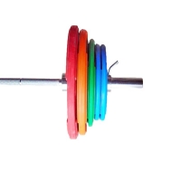 V-Sport Штанга «Олимпийская» 150 кг в комплекте с цветными дисками