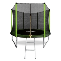 Батут с защитной сетью ARLAND 8FT с внешней страховочной сеткой и лестницей (Light green)