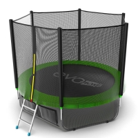Батут с защитной сетью EVO JUMP External 8ft (Green) с лестницей + нижняя сеть