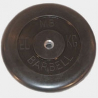 Barbell Диск обрезиненный черный 20 кг