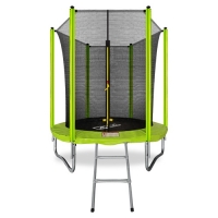 Батут с защитной сетью ARLAND 6FT с внутренней страховочной сеткой и лестницей (Light green)