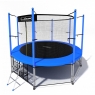 Батут с защитной сетью i-JUMP 10ft (3,06м) BLUE с нижней сетью и лестницей