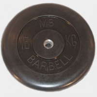 Barbell Диск обрезиненный черный 15 кг