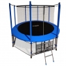 Батут с защитной сетью i-JUMP 16ft (4,88м) BLUE с нижней сетью и лестницей