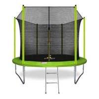 Батут с защитной сетью ARLAND 10FT с внутренней страховочной сеткой и лестницей (Light green)