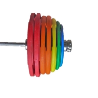 V-Sport Штанга «Олимпийская» 265 кг в комплекте с цветными дисками