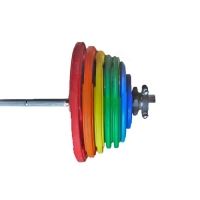 V-Sport Штанга «Олимпийская» 200 кг в комплекте с цветными дисками
